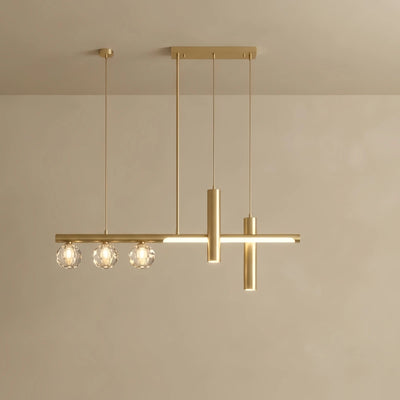 Crystal Pendant Light – Luxury Gold Metal & Crystal LED for Dining Room