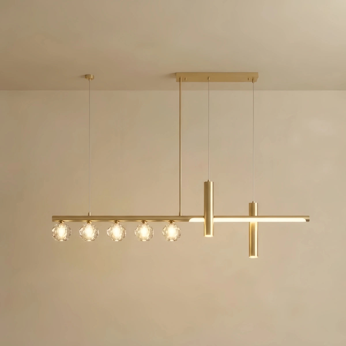 Pendant Light – Luxury Gold Metal & Crystal LED for Dining Room