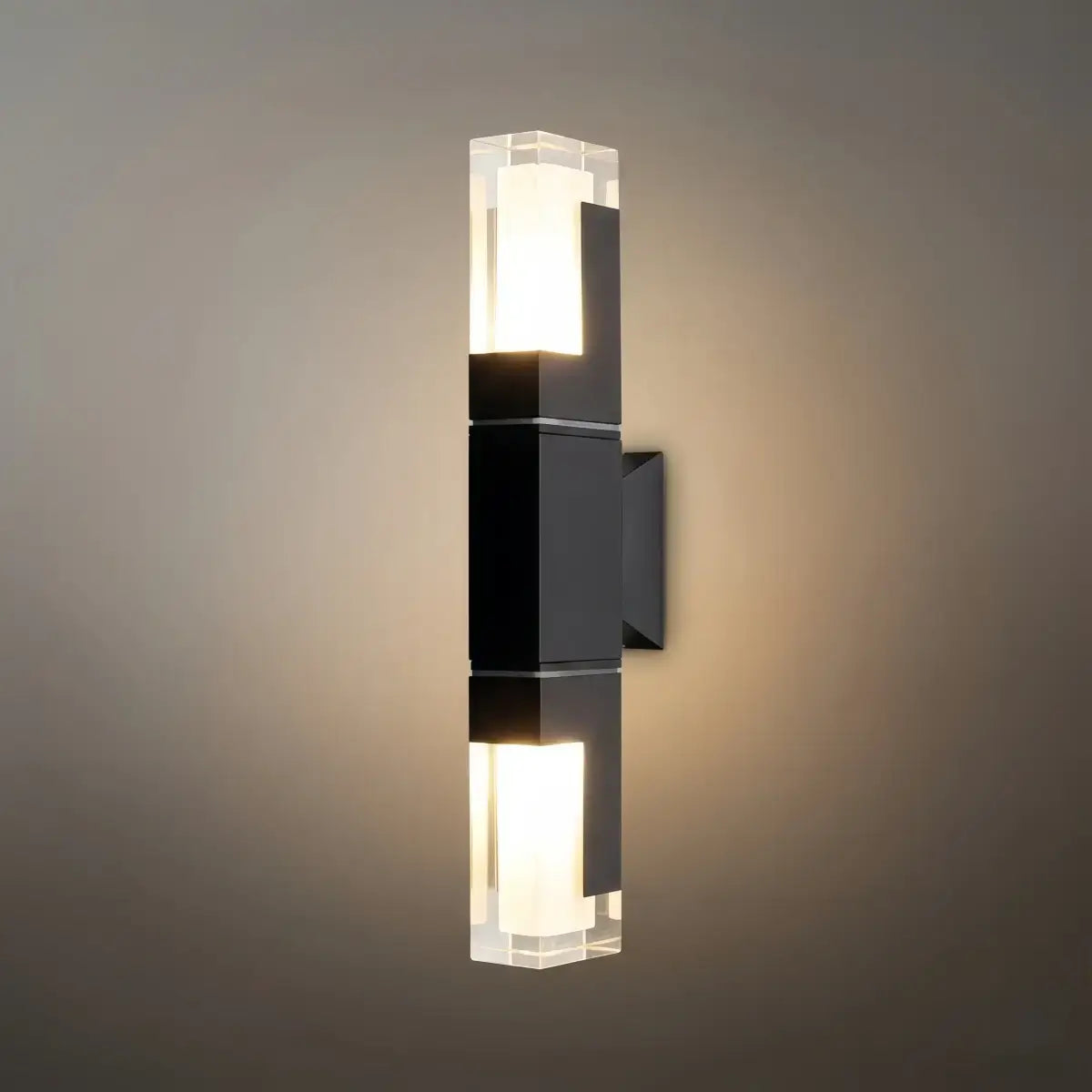 Arcato Modern Rectangle Wall Sconce - Black Metal for Garden/Outdoor Spaces