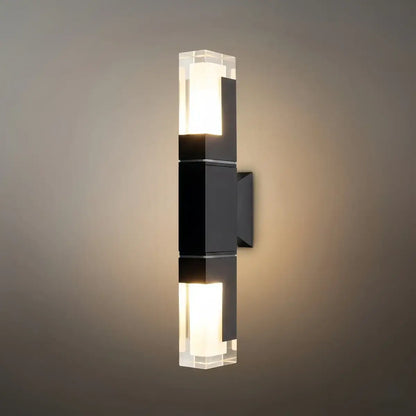 Arcato Modern Rectangle Wall Sconce - Black Metal for Garden/Outdoor Spaces