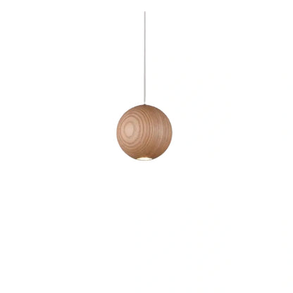 Zenno Minimalistische Holz-Pendelleuchte - Brauner Glaskugel für Wohn-/Esszimmer