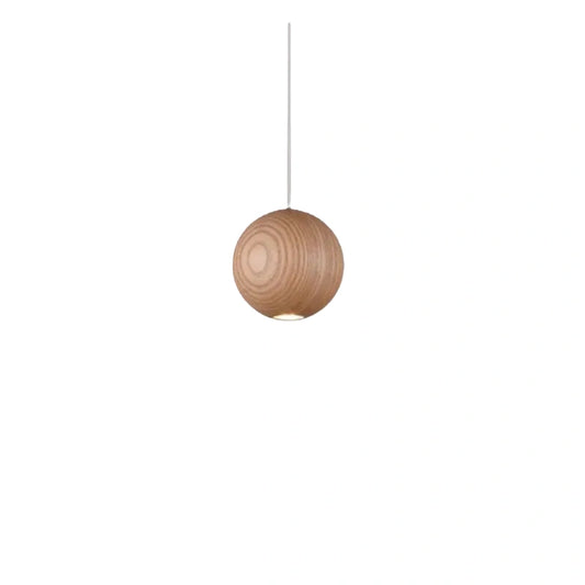 Zenno Minimalistische Holz-Pendelleuchte - Brauner Glaskugel für Wohn-/Esszimmer