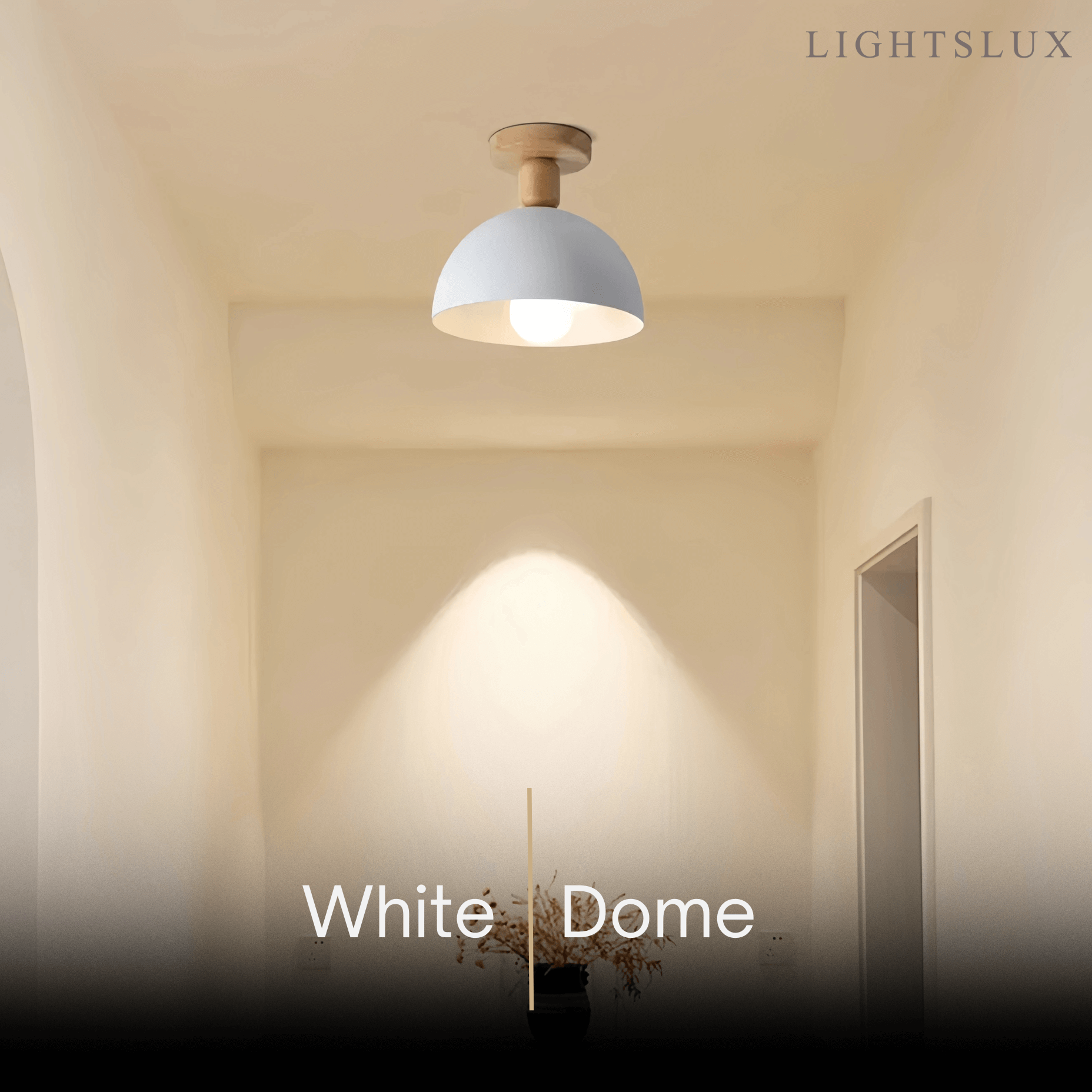 Morandia Modern Dome/Bowl Ceiling Light – 5 Color Metal/Wood for Corridor