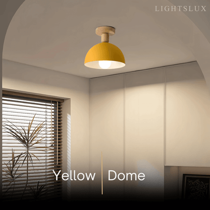 Morandia Modern Dome/Bowl Ceiling Light – 5 Color Metal/Wood for Corridor