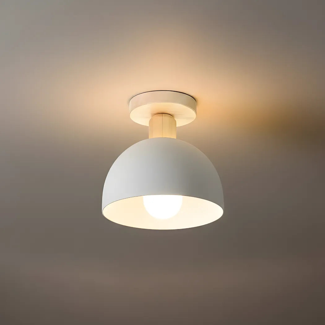 Morandia Modern Dome/Bowl Ceiling Light – 5 Color Metal/Wood for Corridor