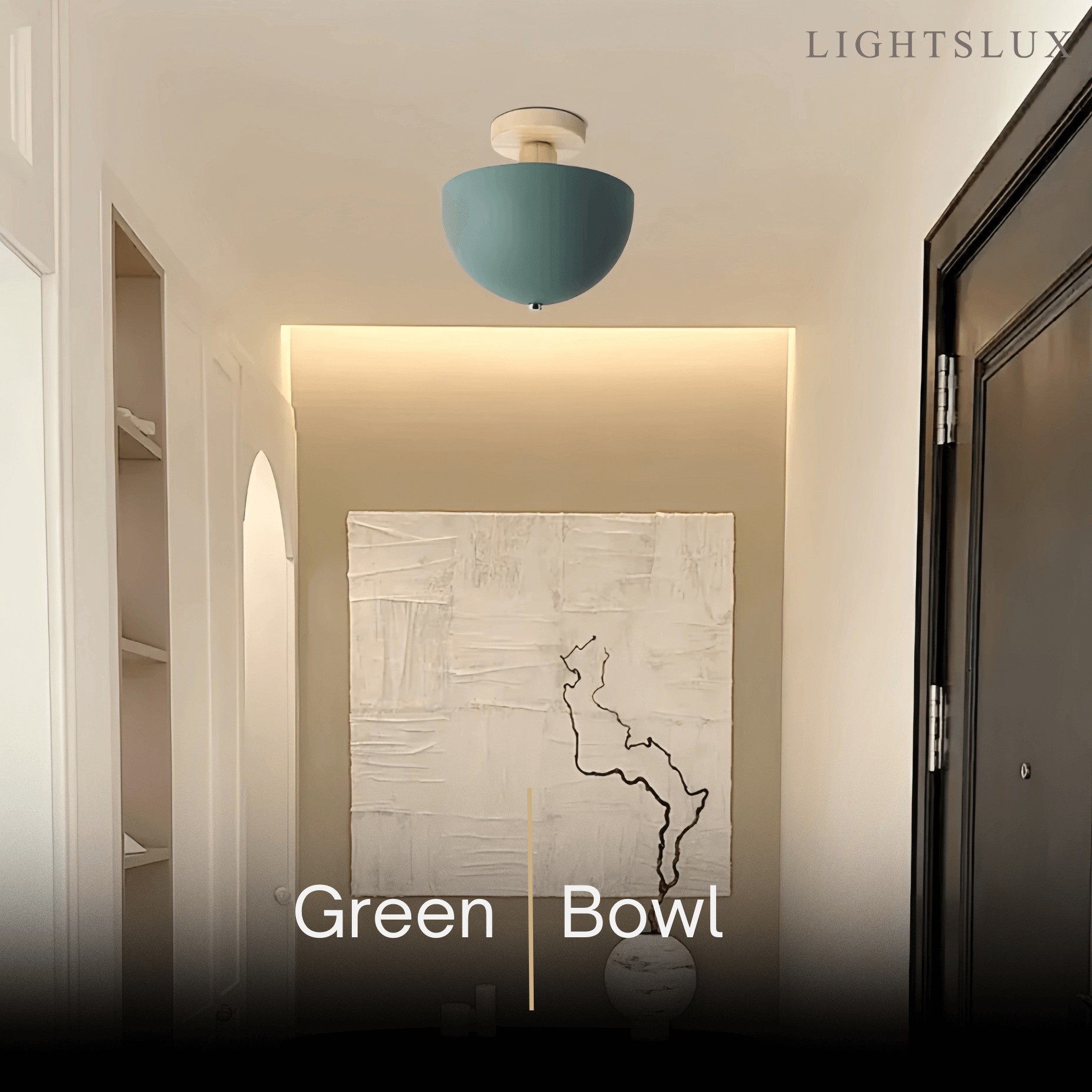 Morandia Modern Dome/Bowl Ceiling Light – 5 Color Metal/Wood for Corridor