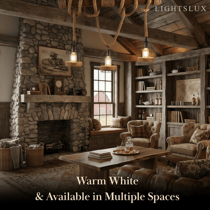 Irondale Vintage 3-Light Pendant Lamp – Wood & Rope Design for Dining Room
