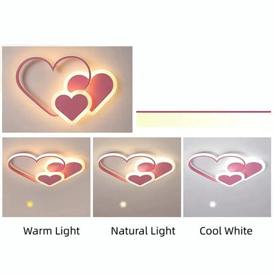 Vivara Modern LED Dimmable Star Ceiling Light – Designer White/Pink Kids Room