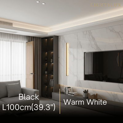 Arcato Minimalist Linear LED Wall Lamp – Black/Gold for Bedroom/Living Room