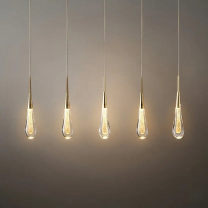 Excelis Art Deco Teardrop Pendant Light - Gold