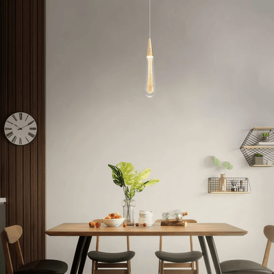 Excelis Art Deco Teardrop Pendant Light - Gold