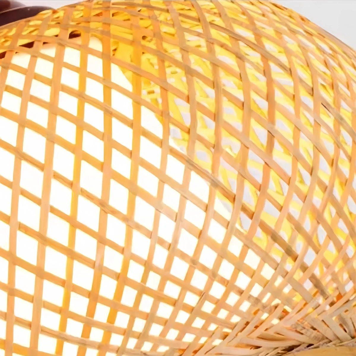Bamburo Rustic Boho Rattan Ceiling Light – Bamboo Flush Mount for Hallway