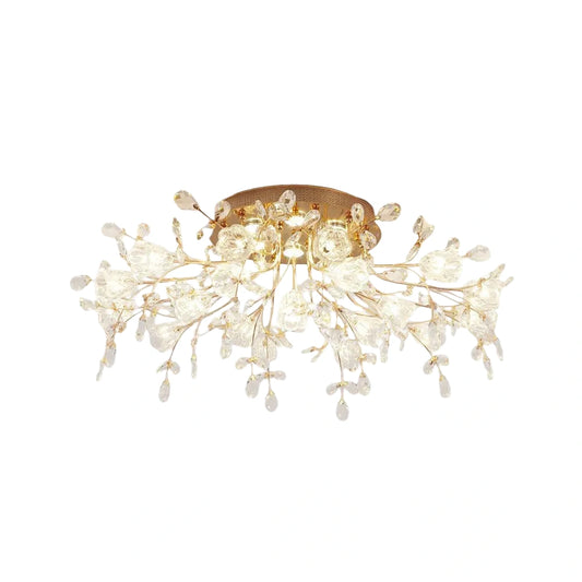 Excelis Royal Dendrite Deckenleuchte – Goldfarbene Metall- und Glasleuchte für Wohnzimmer/Schlafzimmer