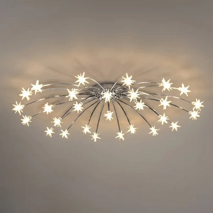 Nebula Art Deco Ceiling Light - Gold/Black/Chrome Metal Fixture for Bedroom