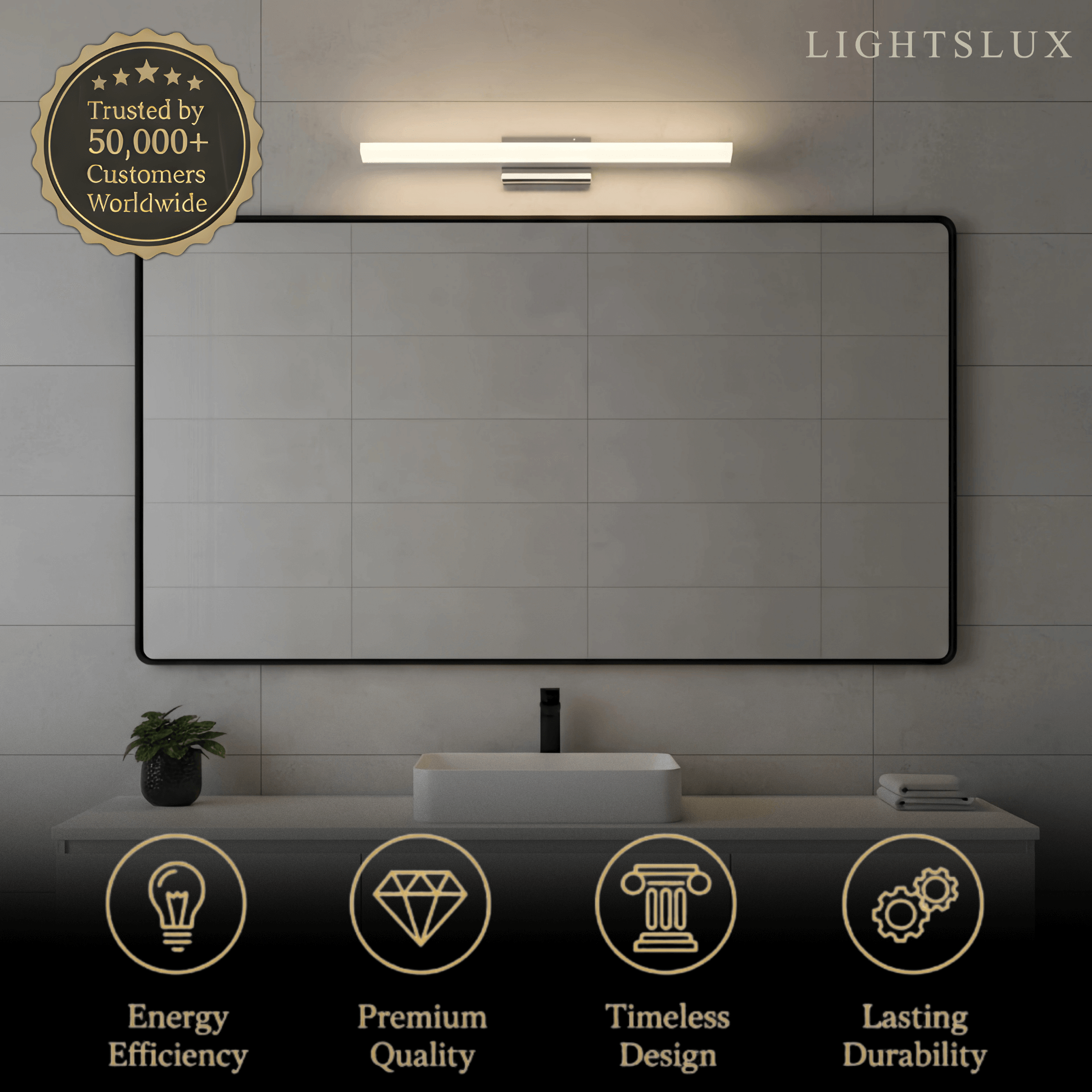 Minimalist Linear Vanity Wall Lamp