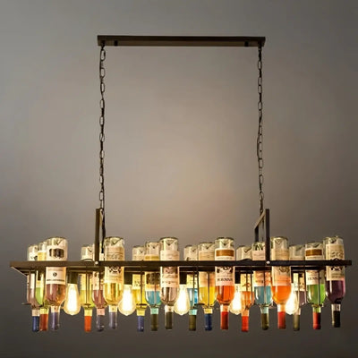 Arcato Art Deco Wine Bottle Pendant Light - Rust Glass  Dining Room/Bar