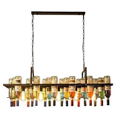 Arcato Art Deco Wine Bottle Pendant Light - Rust Glass  Dining Room/Bar