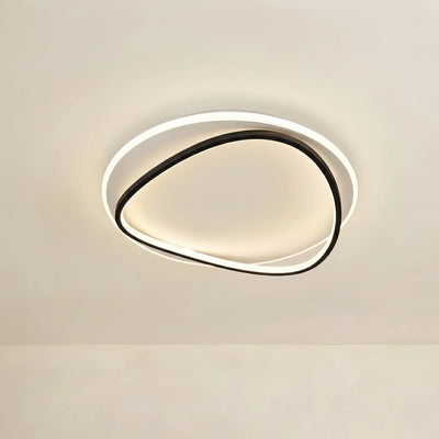 Velora Modern Ring Ceiling Light — Dimmable White/Black Metal for Study Room