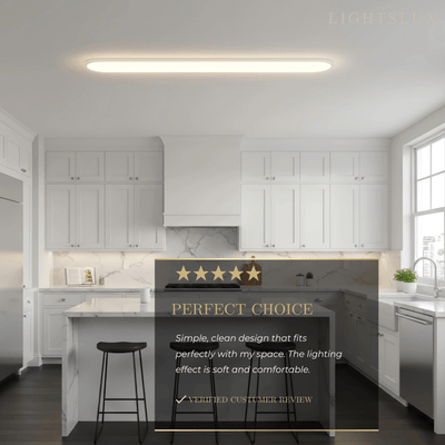 Arcato Minimalist White/Black LED Flush Mount Ceiling Light Living Room