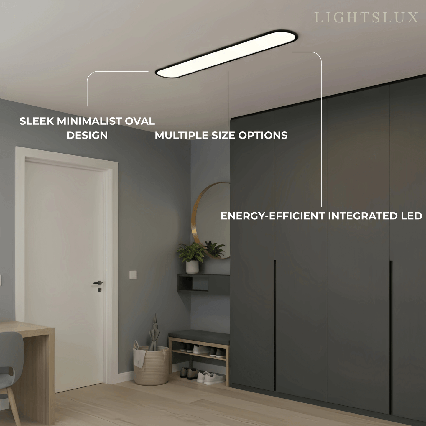 Arcato Minimalist White/Black LED Flush Mount Ceiling Light Living Room