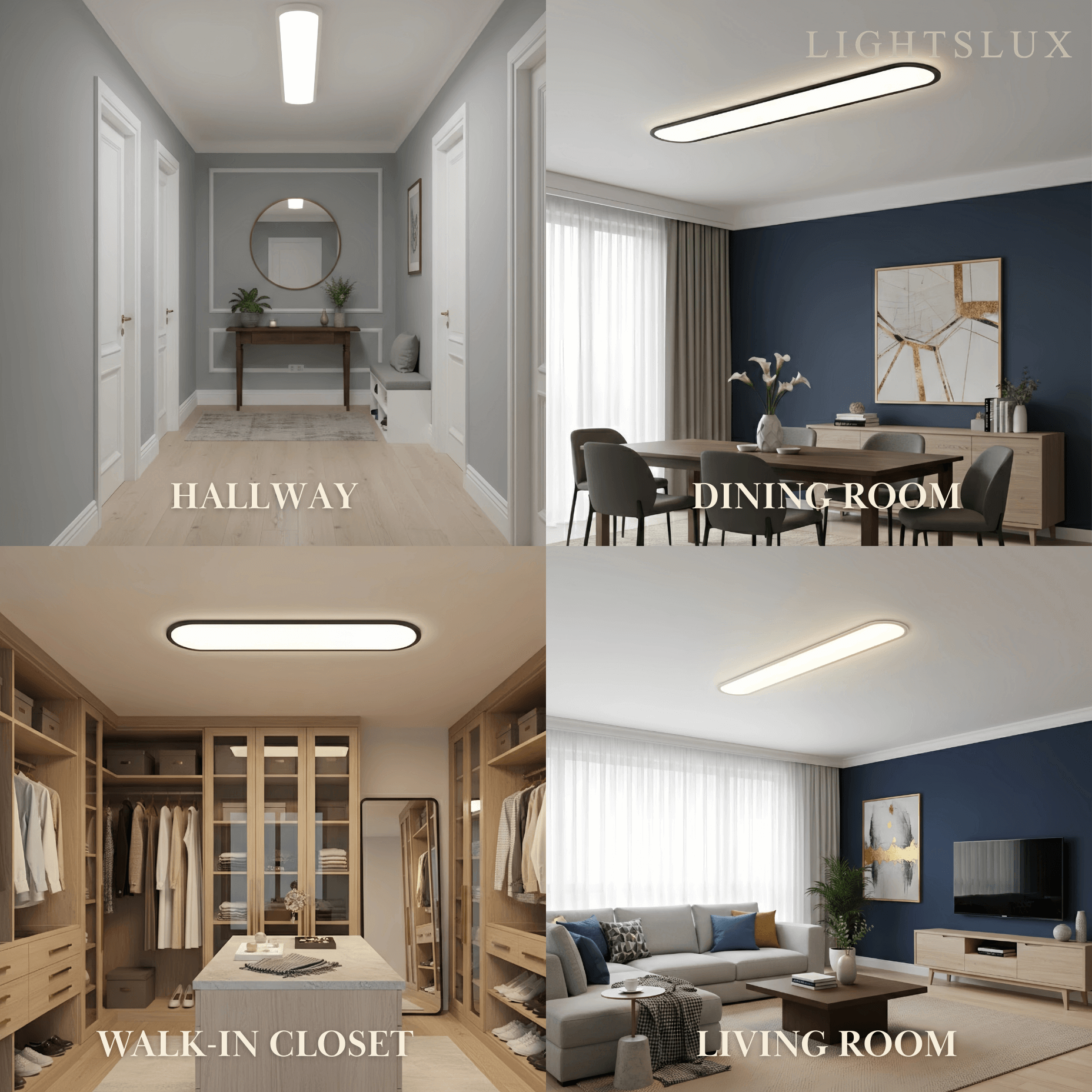 Arcato Minimalist White/Black LED Flush Mount Ceiling Light Living Room