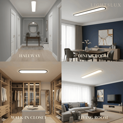 Arcato Minimalist White/Black LED Flush Mount Ceiling Light Living Room