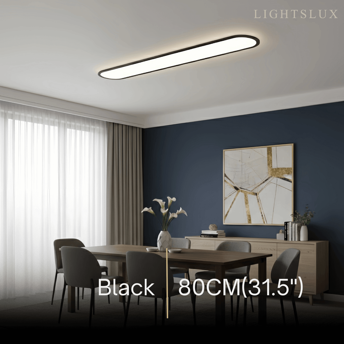 Arcato Minimalist White/Black LED Flush Mount Ceiling Light Living Room