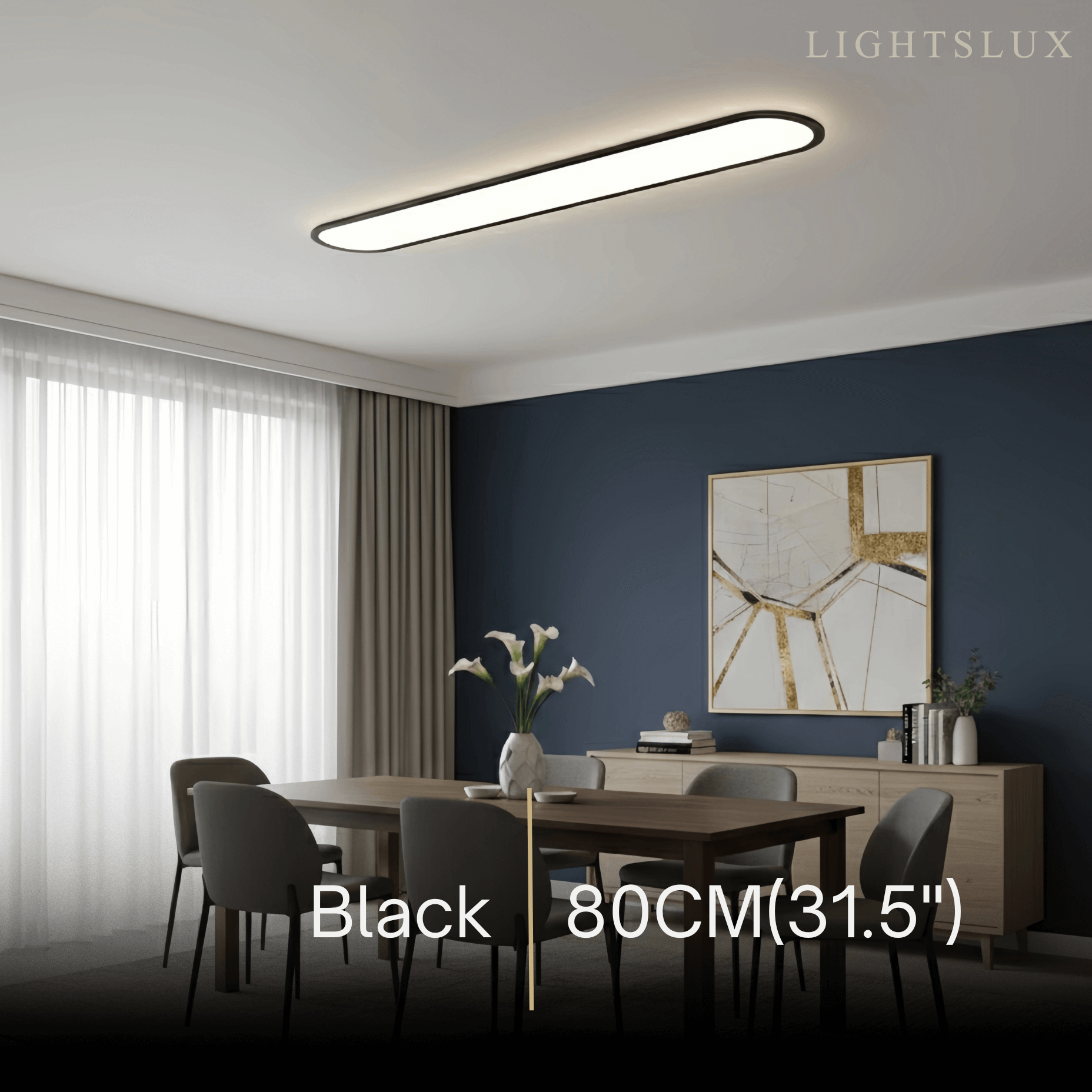 Arcato Minimalist White/Black LED Flush Mount Ceiling Light Living Room