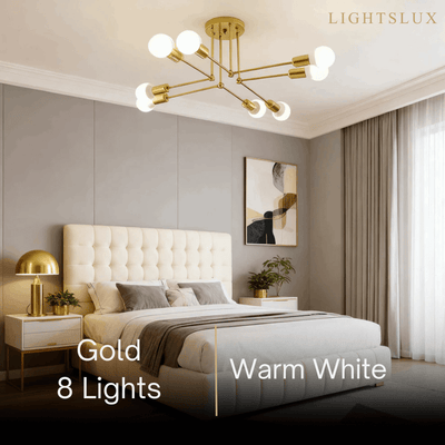 Nebula Royal Gold/Black LED Chandelier – Elegant Lighting for Living Room/Bedroom