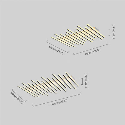 Minimalist Linear Flush Mount Light  Dimension