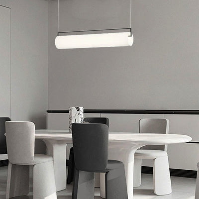 Cylindrical Metal & Acrylic Fixture for Dining Room