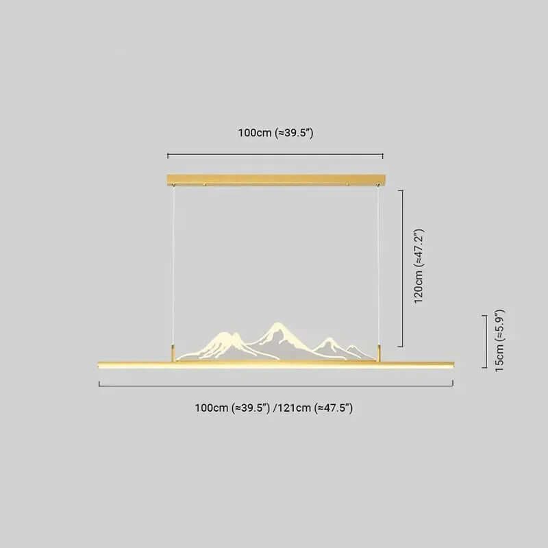 Modern Linear Pendant Light Dimension