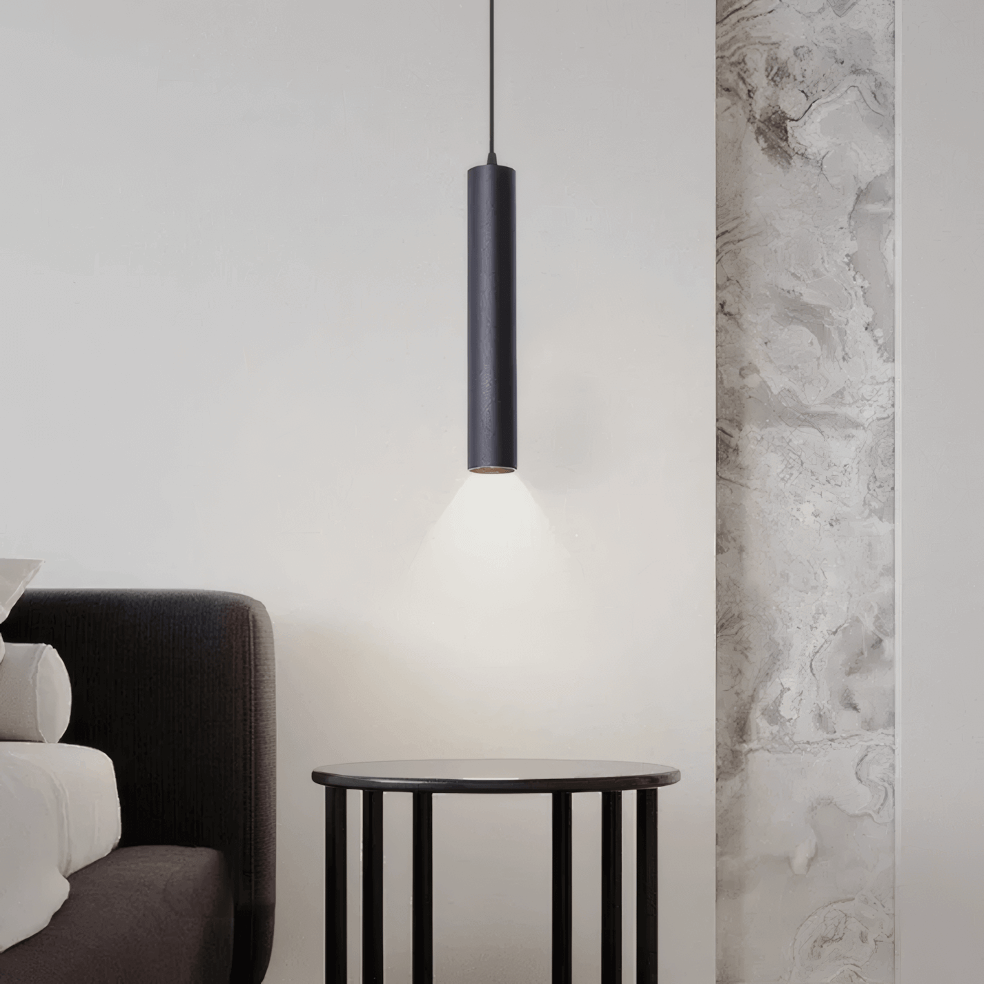 Modern Black LED Pendant Light for Bedroom