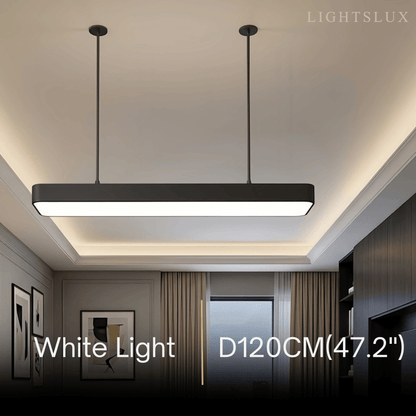 Arcato Minimalist Black Pendant Light – Rectangular Acrylic Lamp for Study/Dining Room
