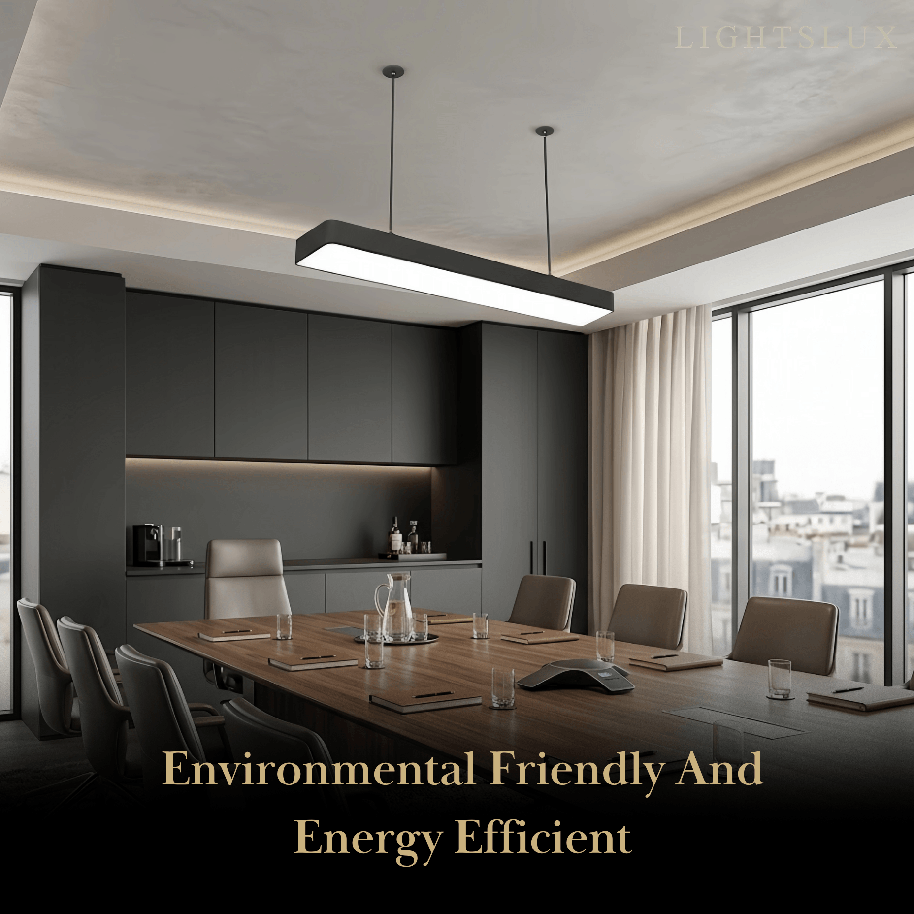 Arcato Minimalist Black Pendant Light – Rectangular Acrylic Lamp for Study/Dining Room