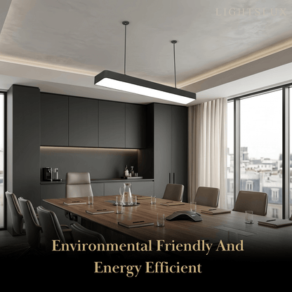 Arcato Minimalist Black Pendant Light – Rectangular Acrylic Lamp for Study/Dining Room