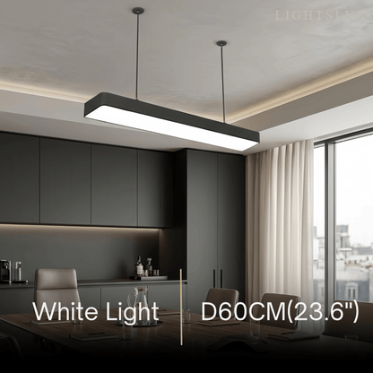 Arcato Minimalist Black Pendant Light – Rectangular Acrylic Lamp for Study/Dining Room