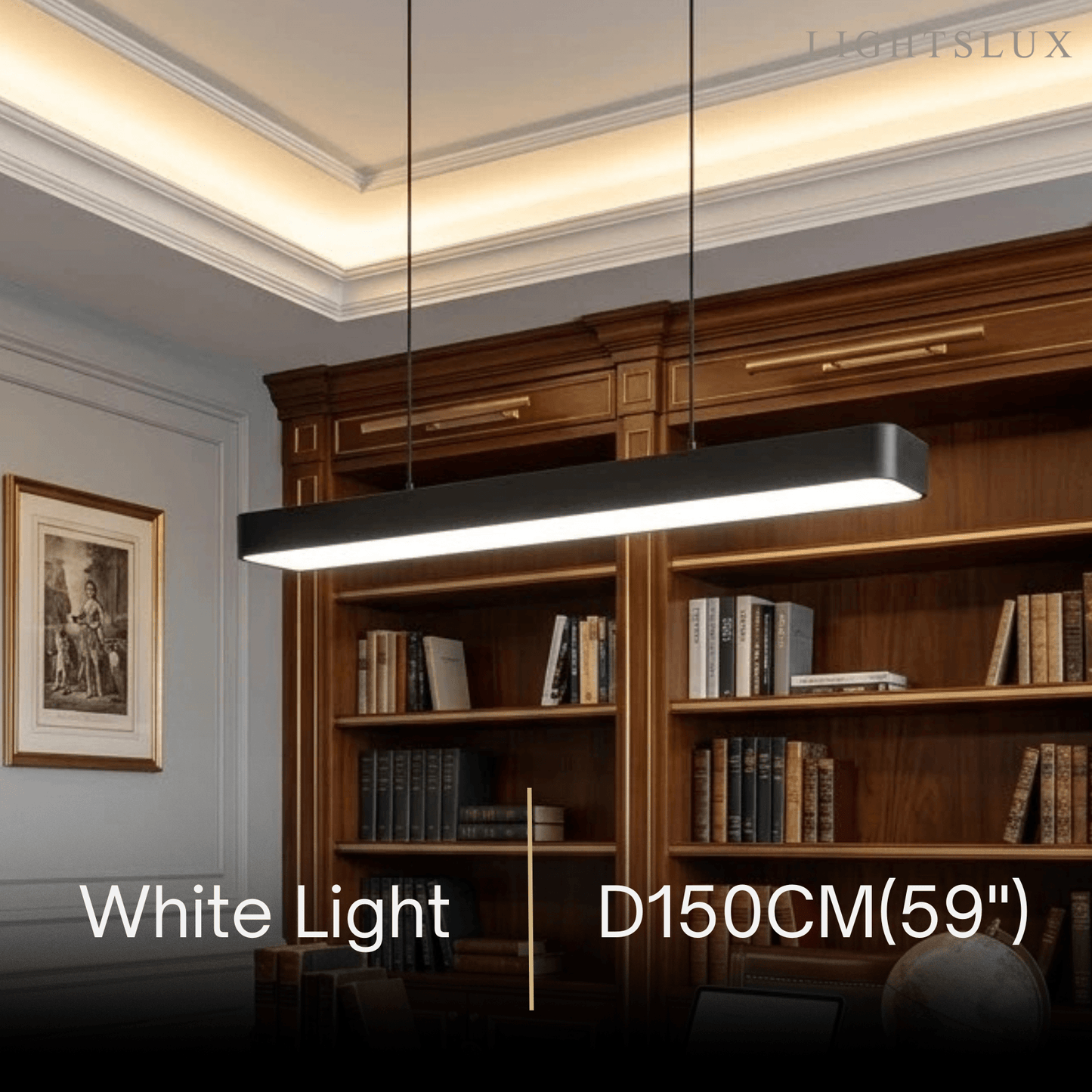Arcato Minimalist Black Pendant Light – Rectangular Acrylic Lamp for Study/Dining Room