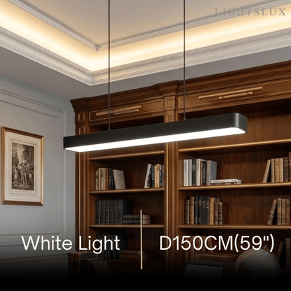 Arcato Minimalist Black Pendant Light – Rectangular Acrylic Lamp for Study/Dining Room