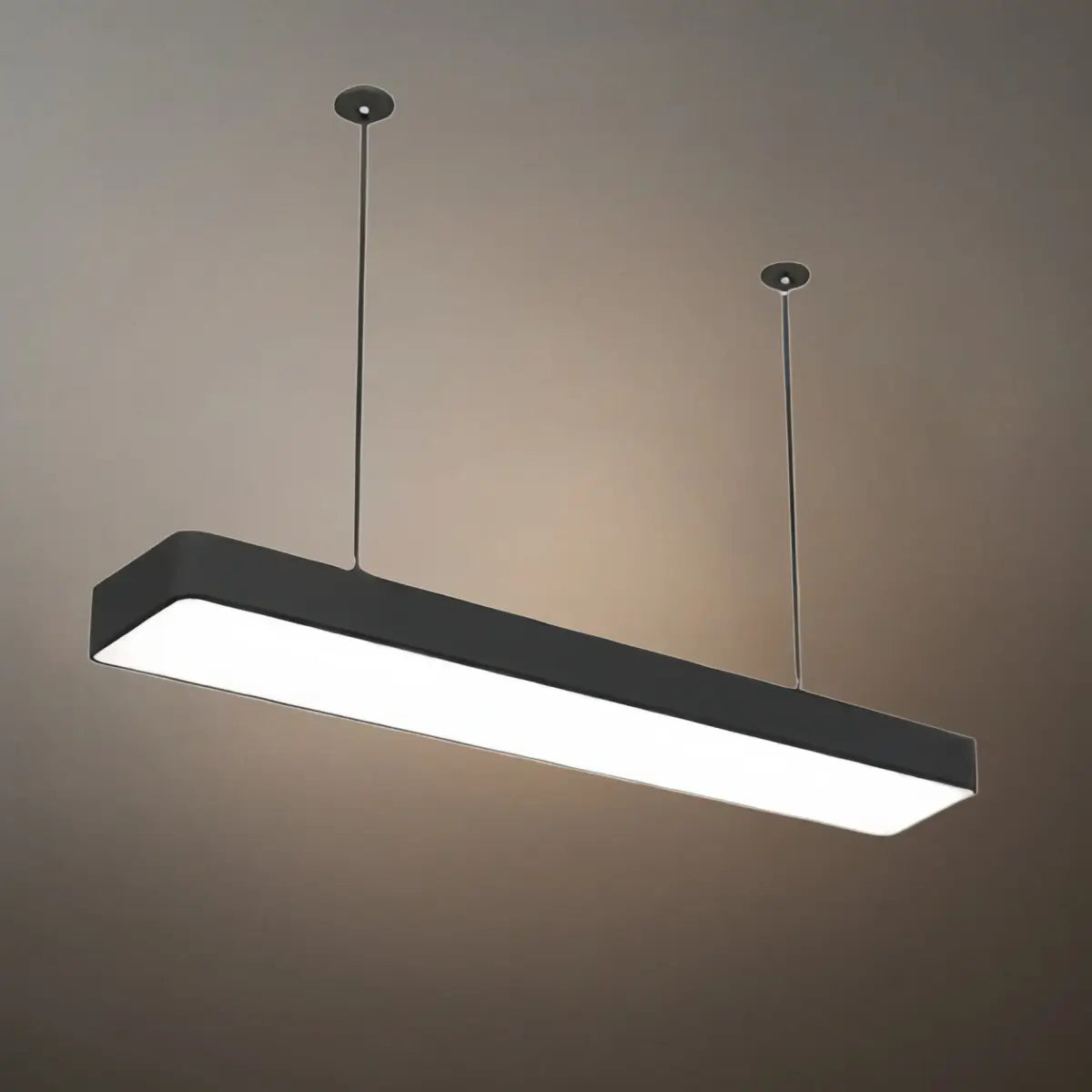 Arcato Minimalist Black Pendant Light – Rectangular Acrylic Lamp for Study/Dining Room