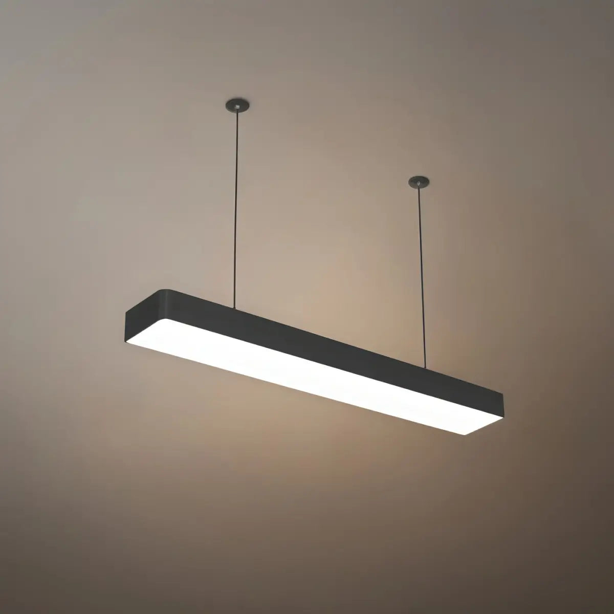 Arcato Minimalist Black Pendant Light – Rectangular Acrylic Lamp for Study/Dining Room