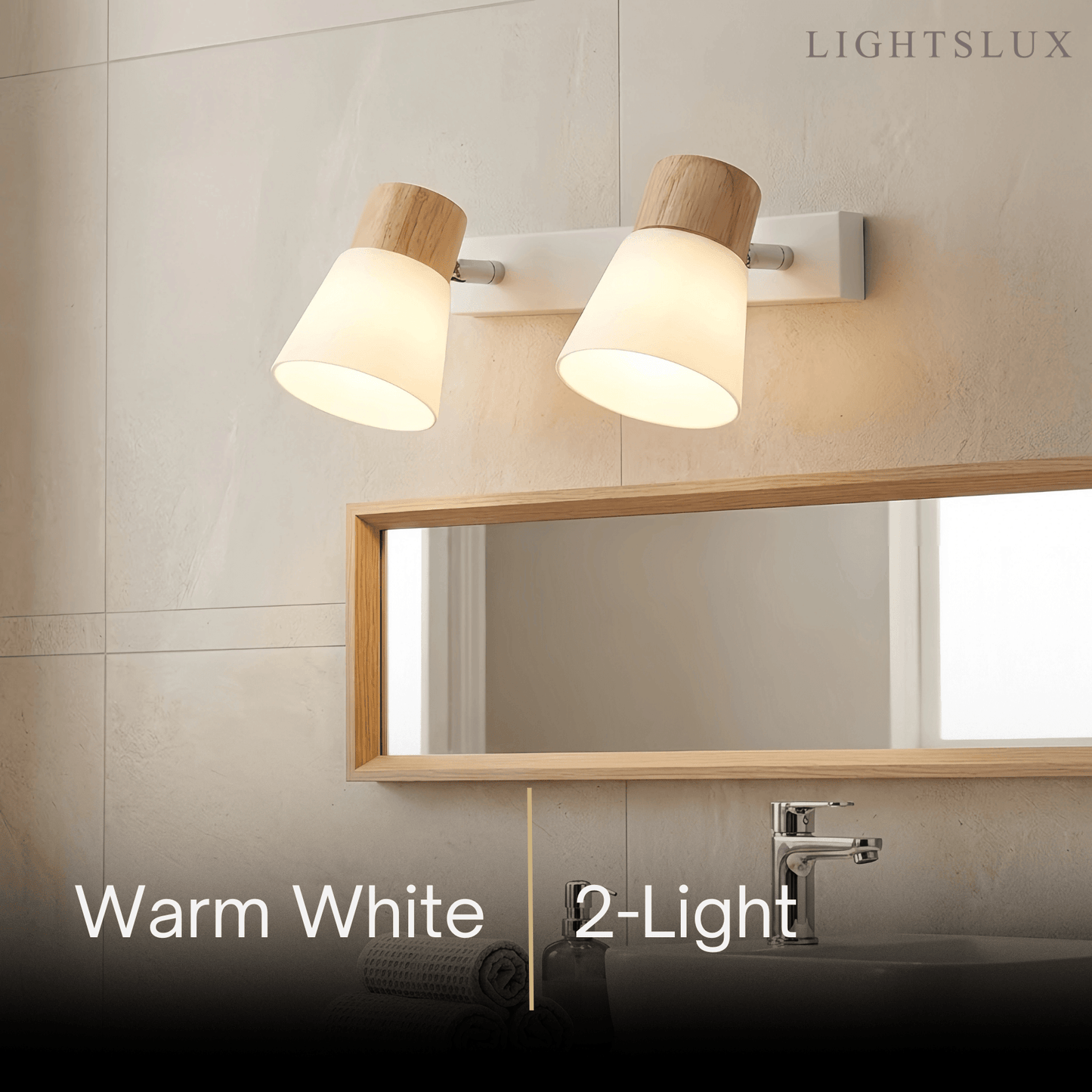 Crema Modern White Vanity Light