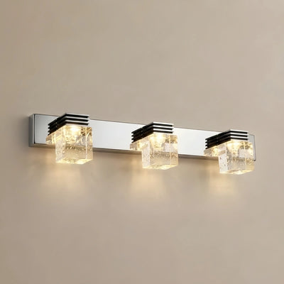 Square Vanity Light— Crystal & Metal Frame IP44 for Bathroom