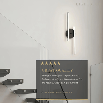 Arcato Modern Black/Silver Double Linear Wall Light