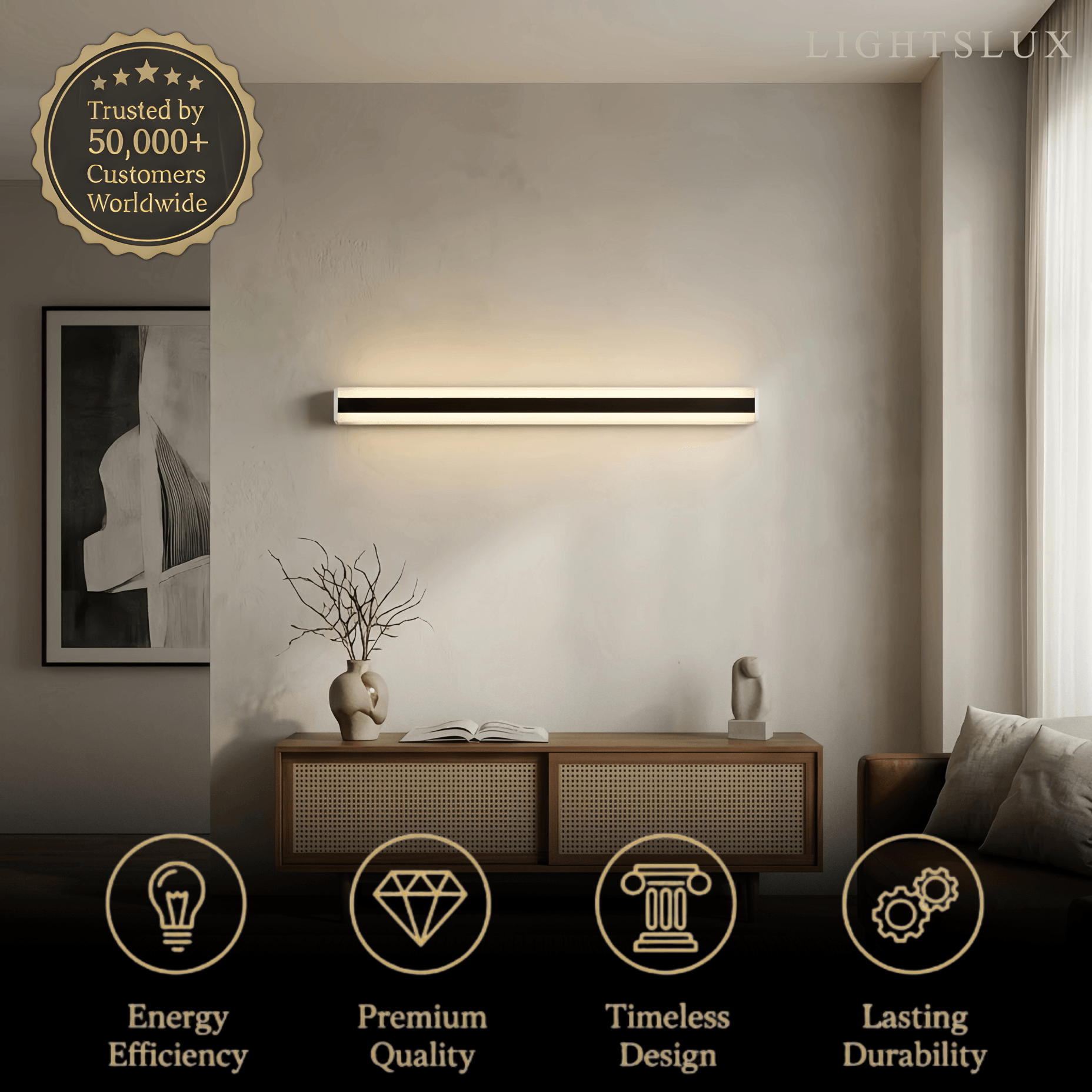 Arcato Minimalist Black LED Wall Lamp 