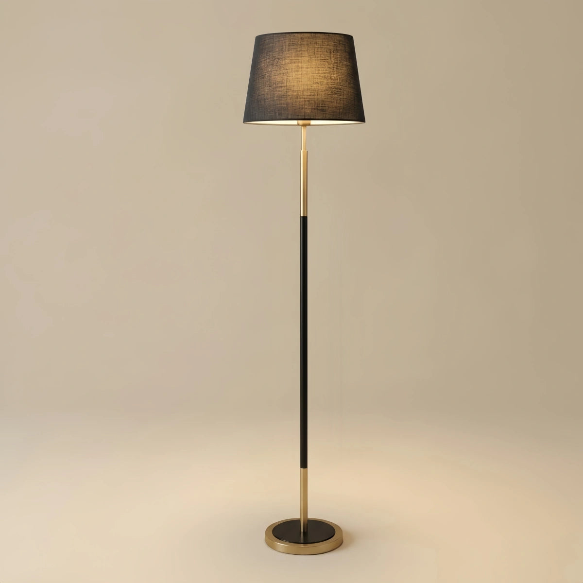  Modern Cylinder Fabric Floor Lamp —  Metal Frame with Warm Glow Indoor