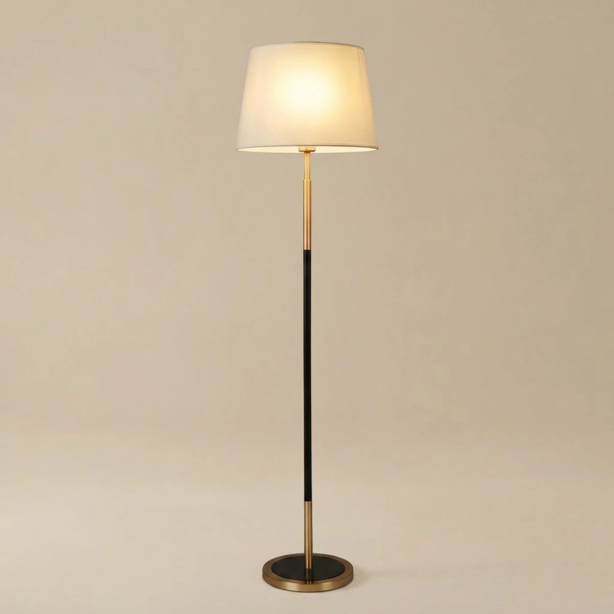 Fabric Floor Lamp —  Metal Frame with Warm Glow Indoor