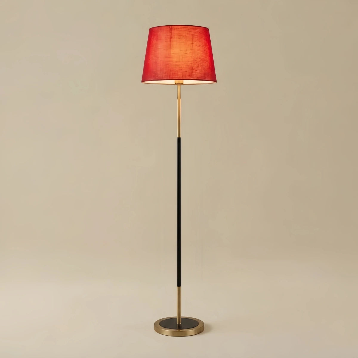 Zenno Modern Cylinder Fabric Floor Lamp —  Metal Frame