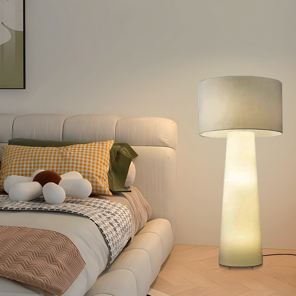 Minimalist Cylindrical Floor Lamp - White 