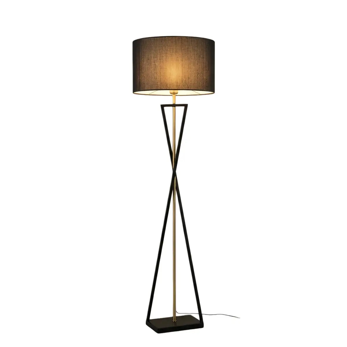 Modern Floor Lamp with Cylindrical Fabric Shade